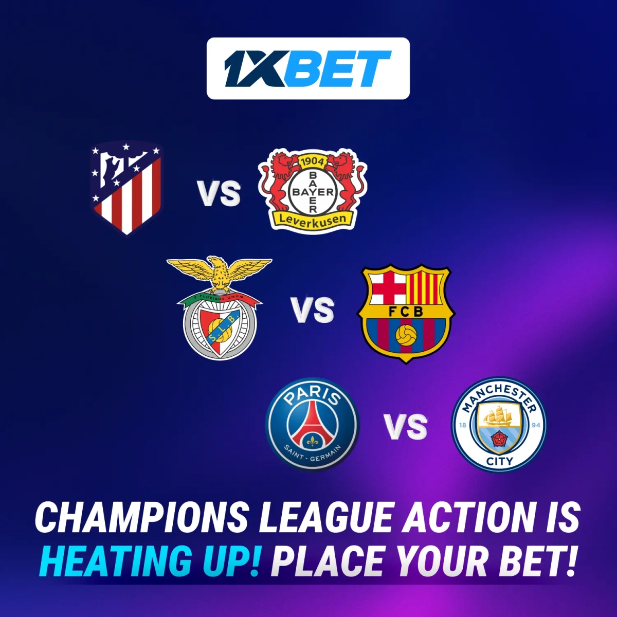 Bet on big Champions League matches! Bet on big Champions League matches!